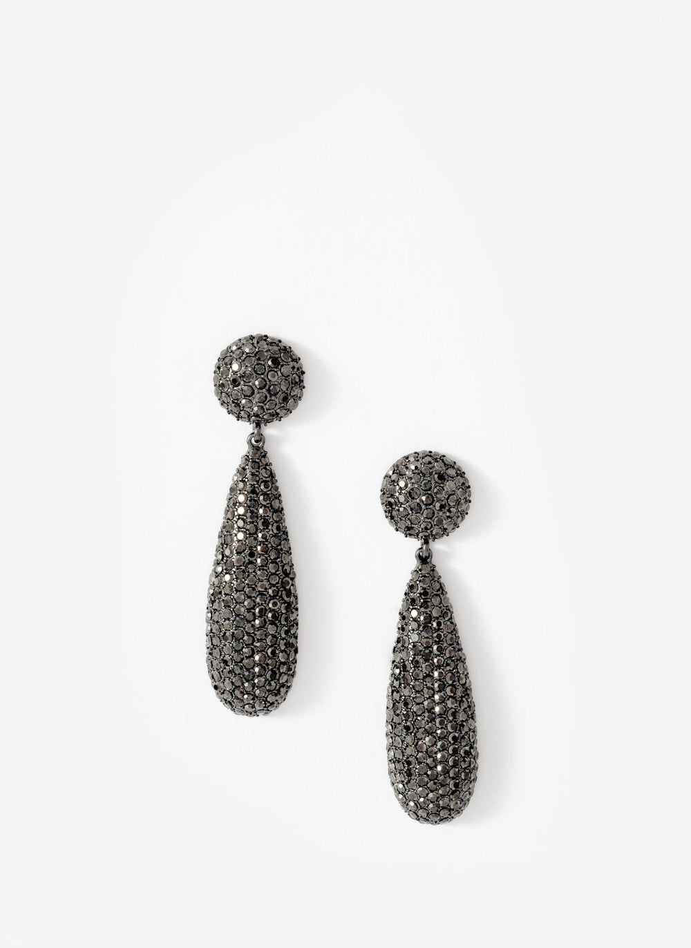 Gunmetal Crystal Drop Earrings