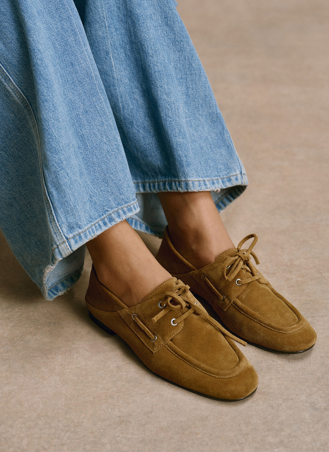 Hallie Neutral Suede Deck Shoes