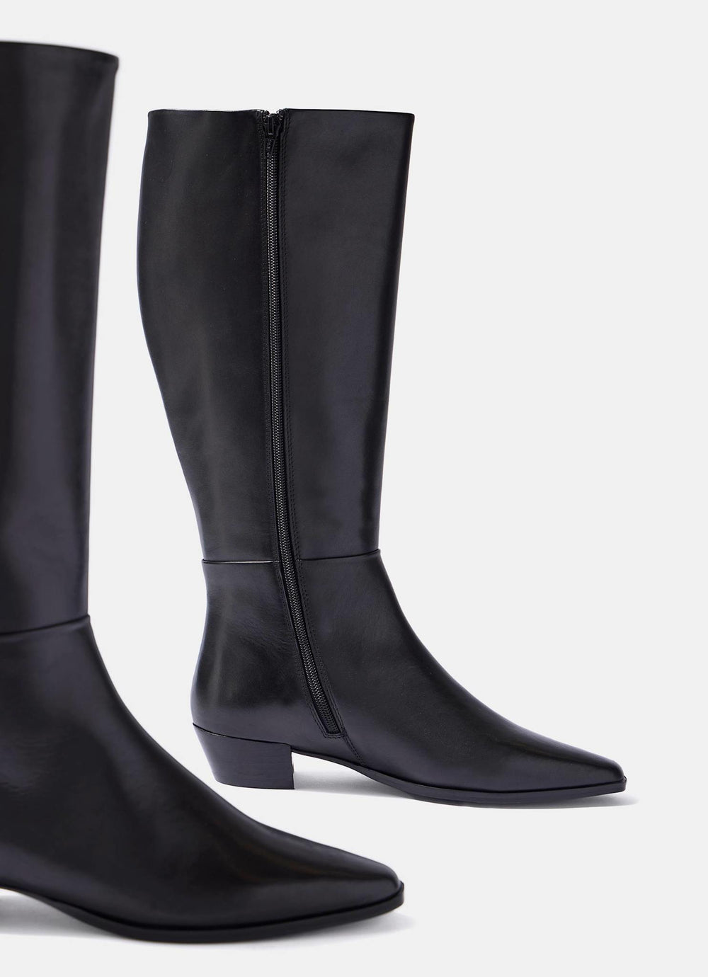 Harley Black Leather Knee High Boots