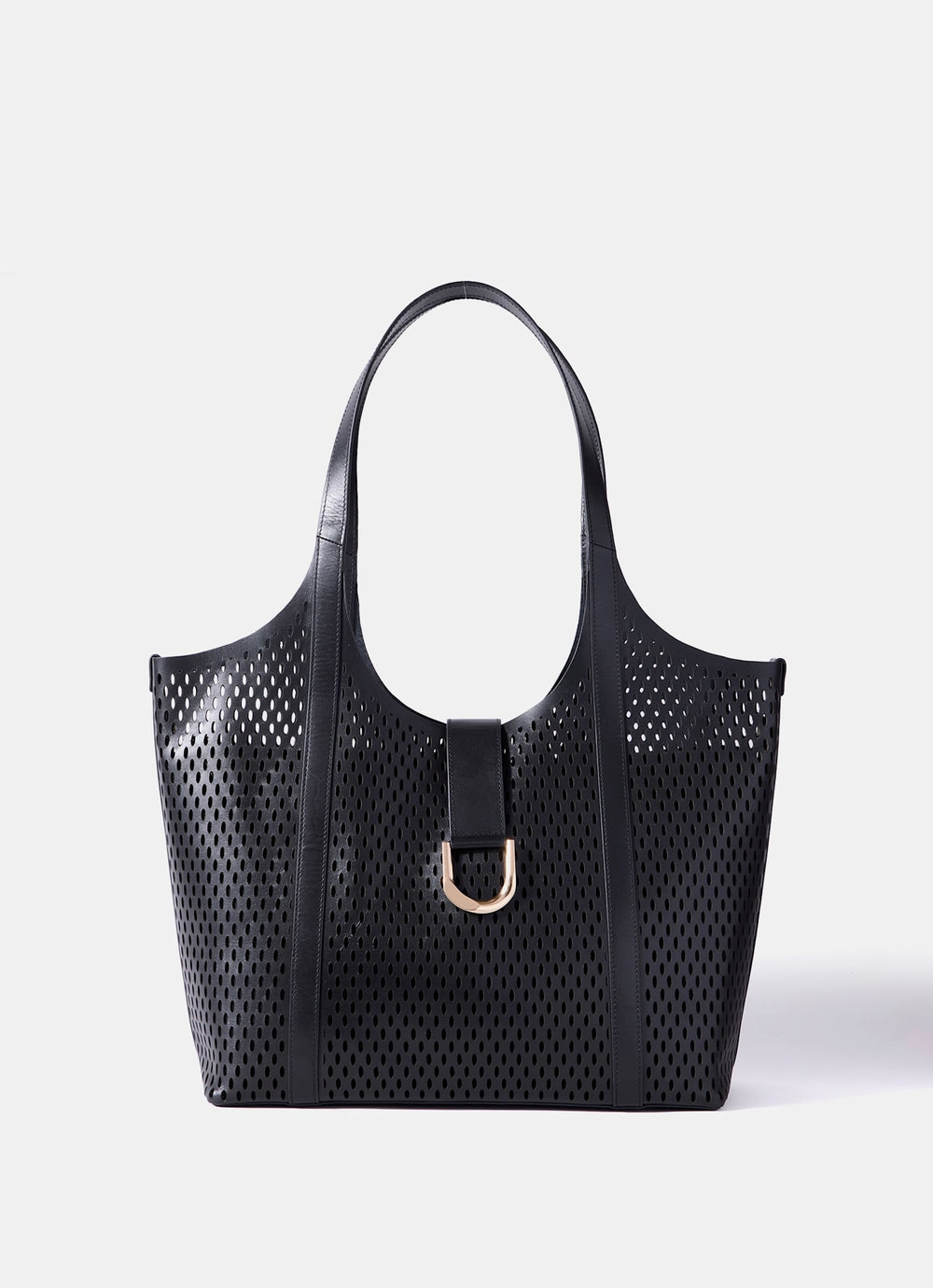 Harlow Black Leather Tote Bag