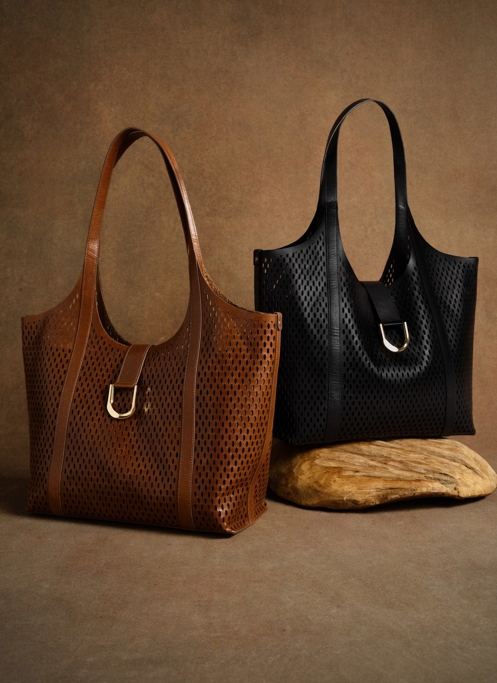 Harlow Black Leather Tote Bag