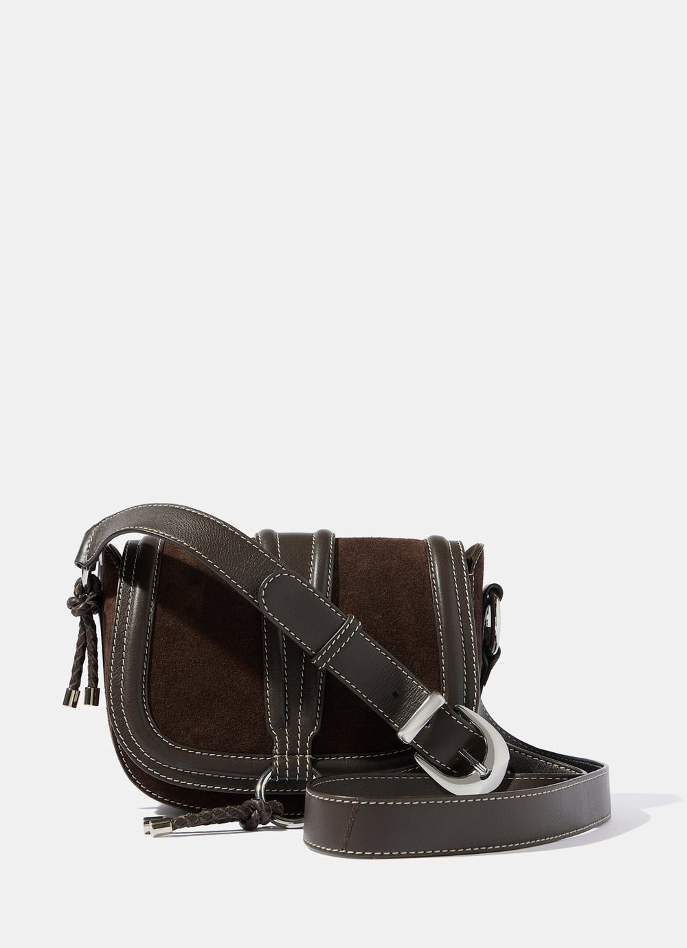 Harper Brown Suede Saddle Bag