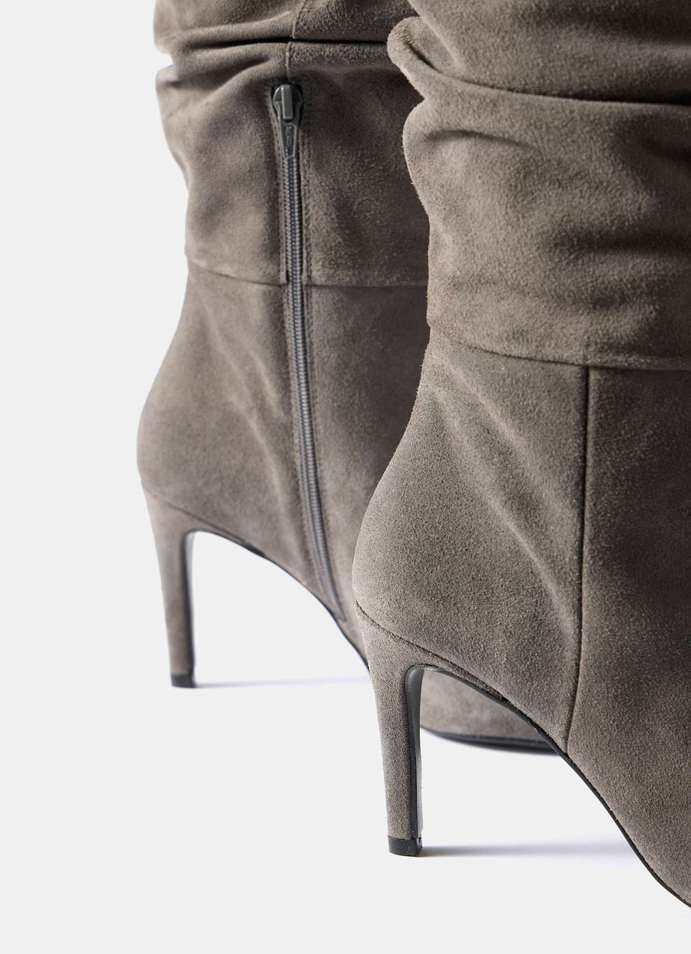 Hazel Grey Suede Knee High Boots