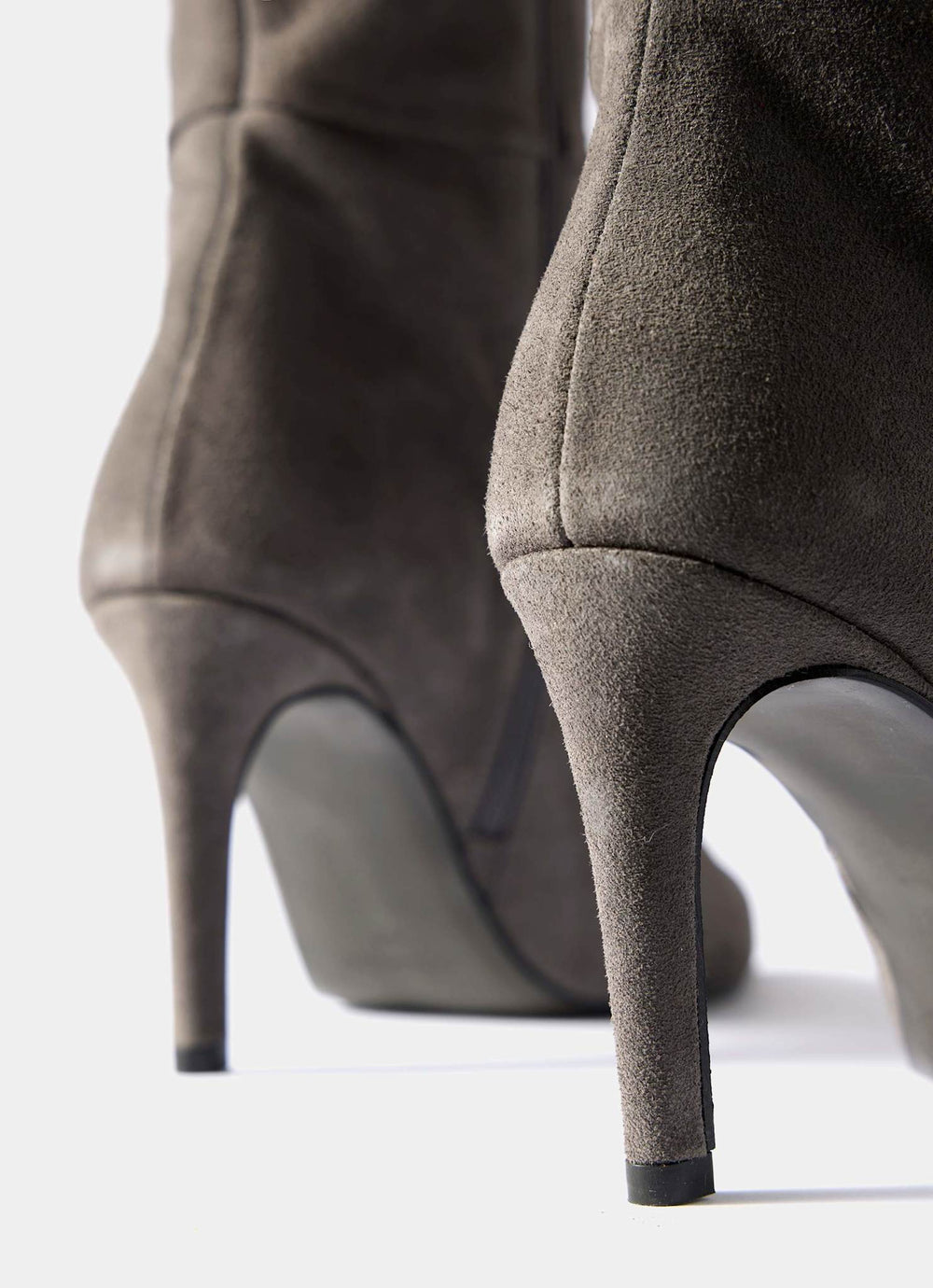 Hazel Grey Suede Knee High Boots