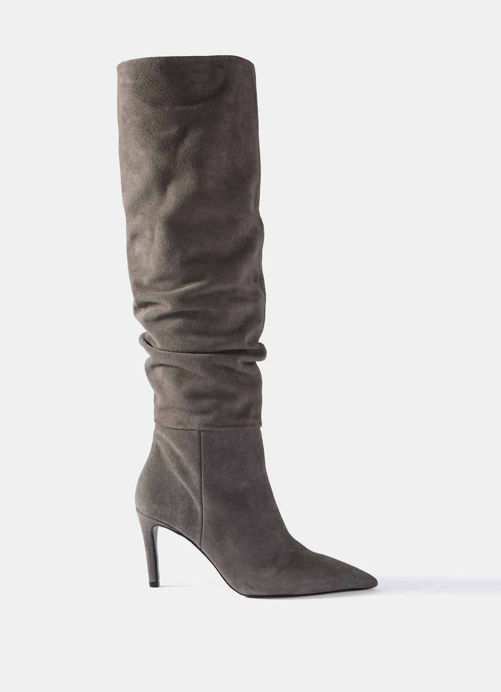 Hazel Grey Suede Knee High Boots