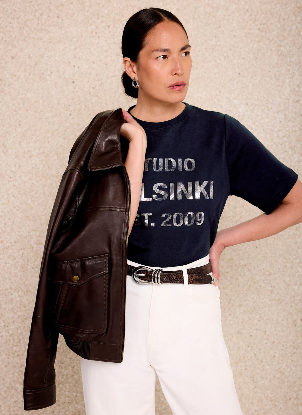 Navy Cotton Helsinki Graphic T-Shirt