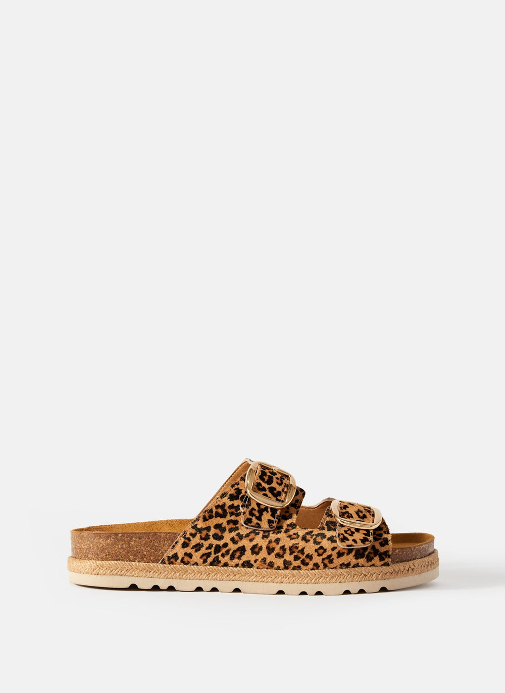 Holly Leopard Textured Flat Sandals