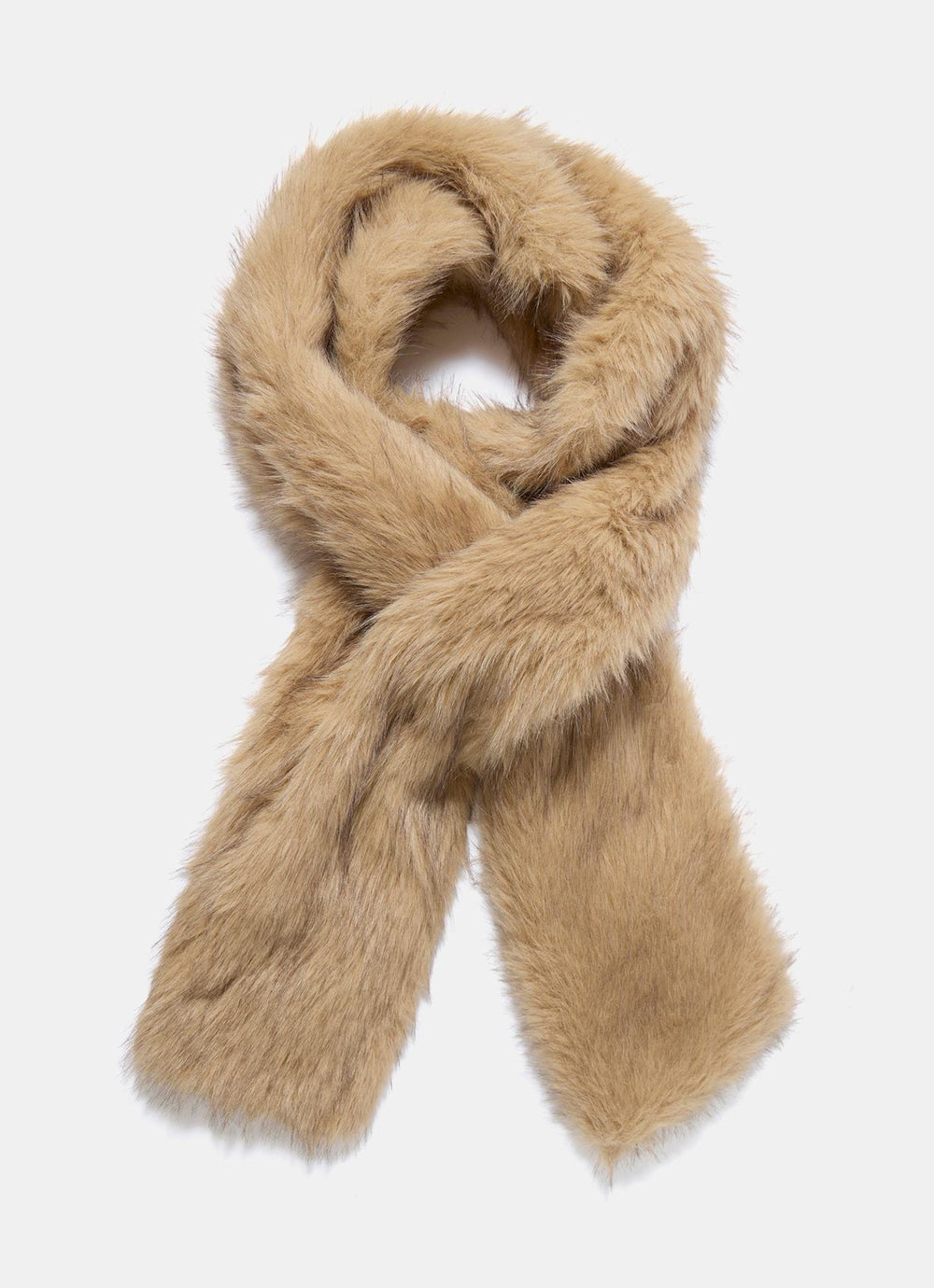 Neutral Faux Fur Scarf