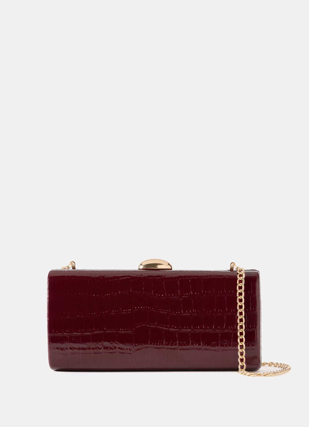 Hope Burgundy Structured Clutch Bag