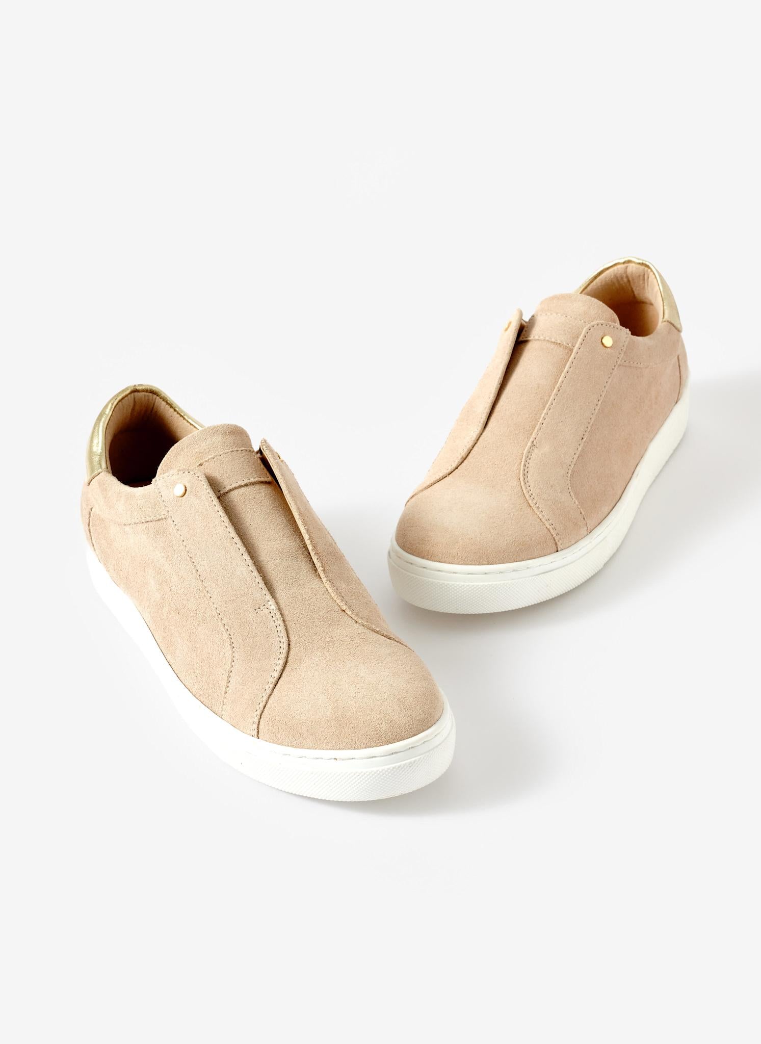 Indie Neutral Suede Slip On Trainers – Mint Velvet
