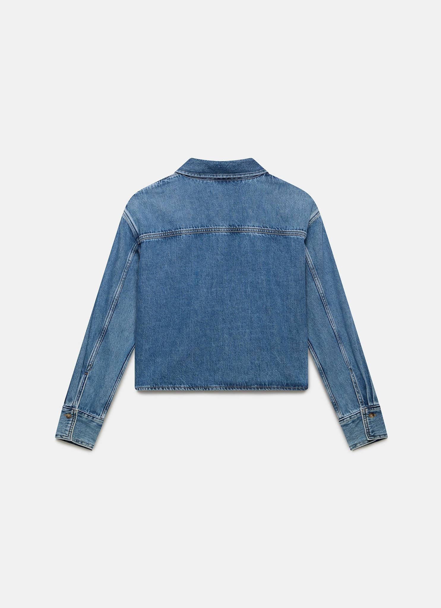 Indigo Cropped Denim Shirt – Mint Velvet