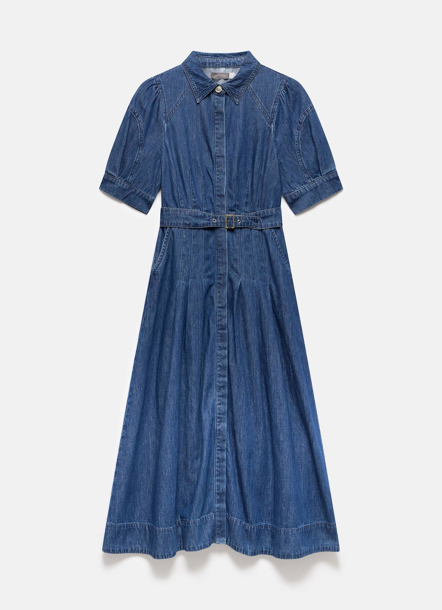 Indigo Denim Midi Shirt Dress – Mint Velvet