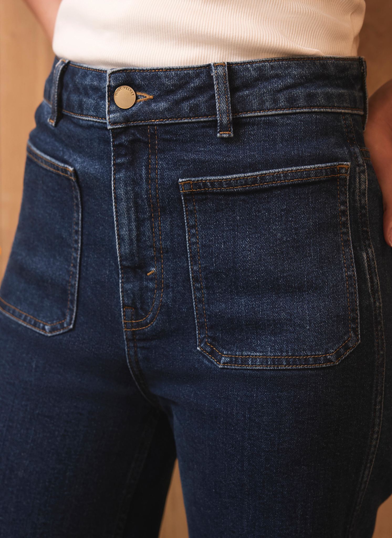 Indigo Relaxed Straight Patch Pocket Jeans – Mint Velvet