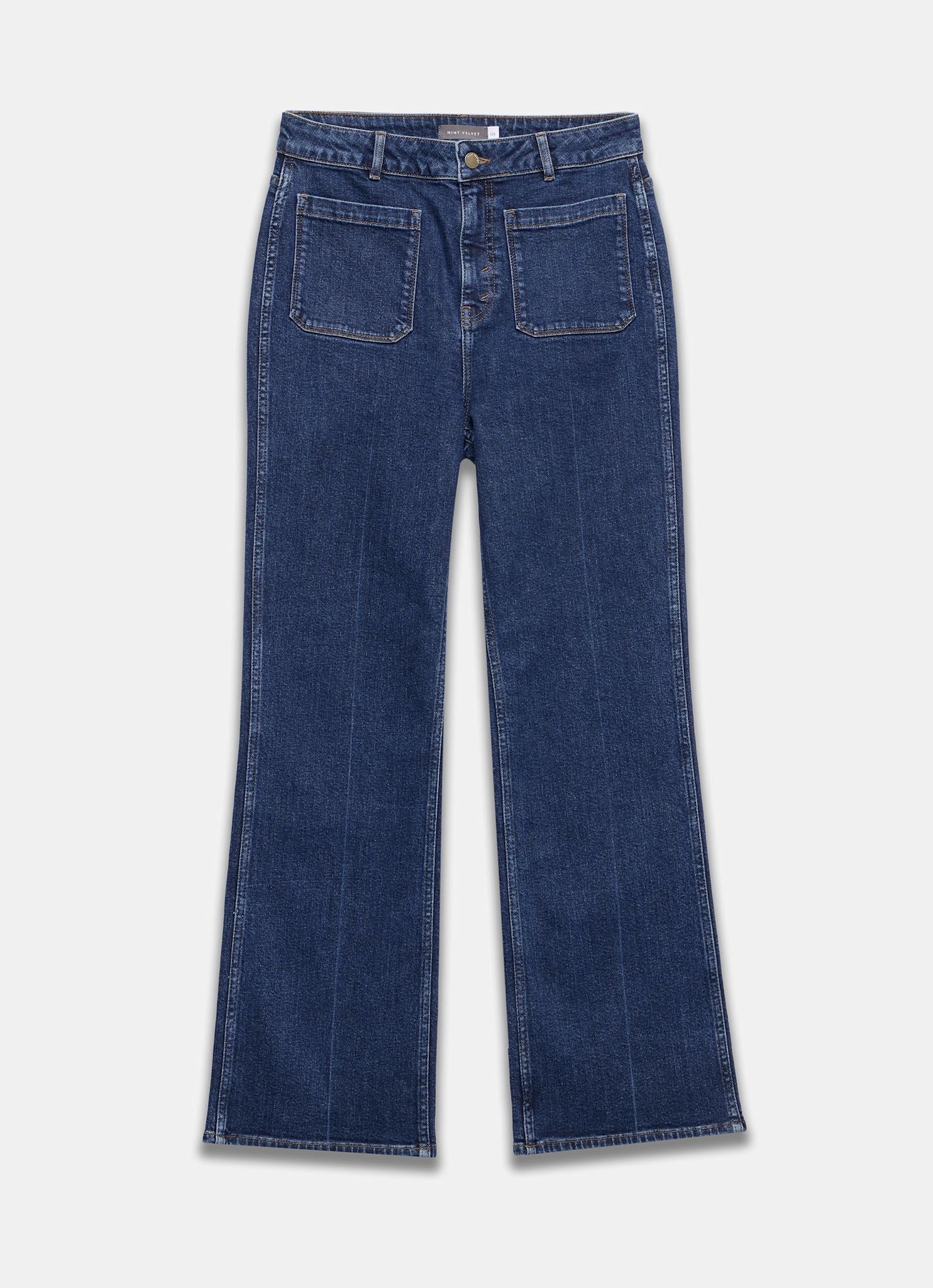 Indigo Relaxed Straight Patch Pocket Jeans – Mint Velvet