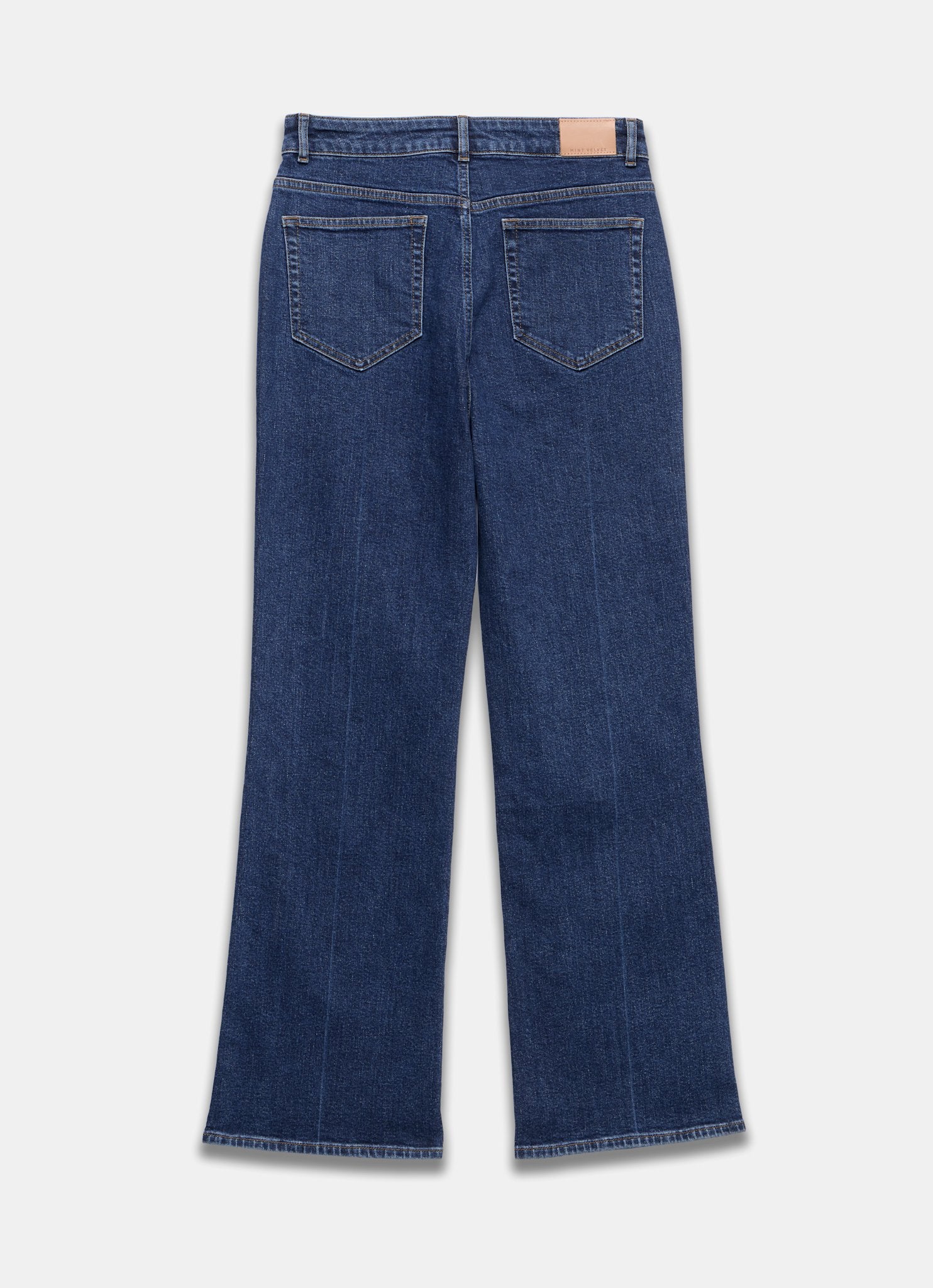 Indigo Relaxed Flared Patch Pocket Jeans – Mint Velvet