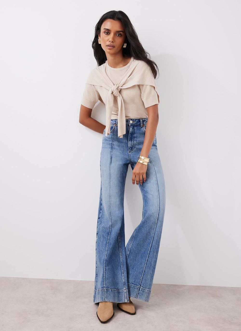 Mid Indigo Flared Jeans