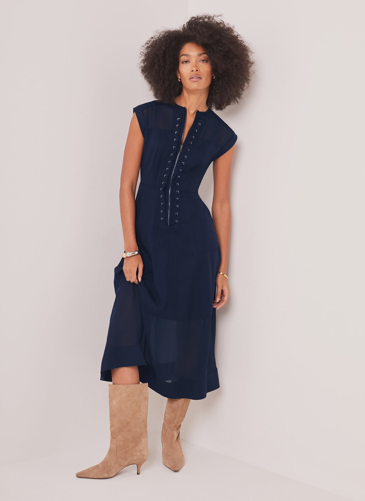 midi plain dresses for women Women's A Line Plain Dresses