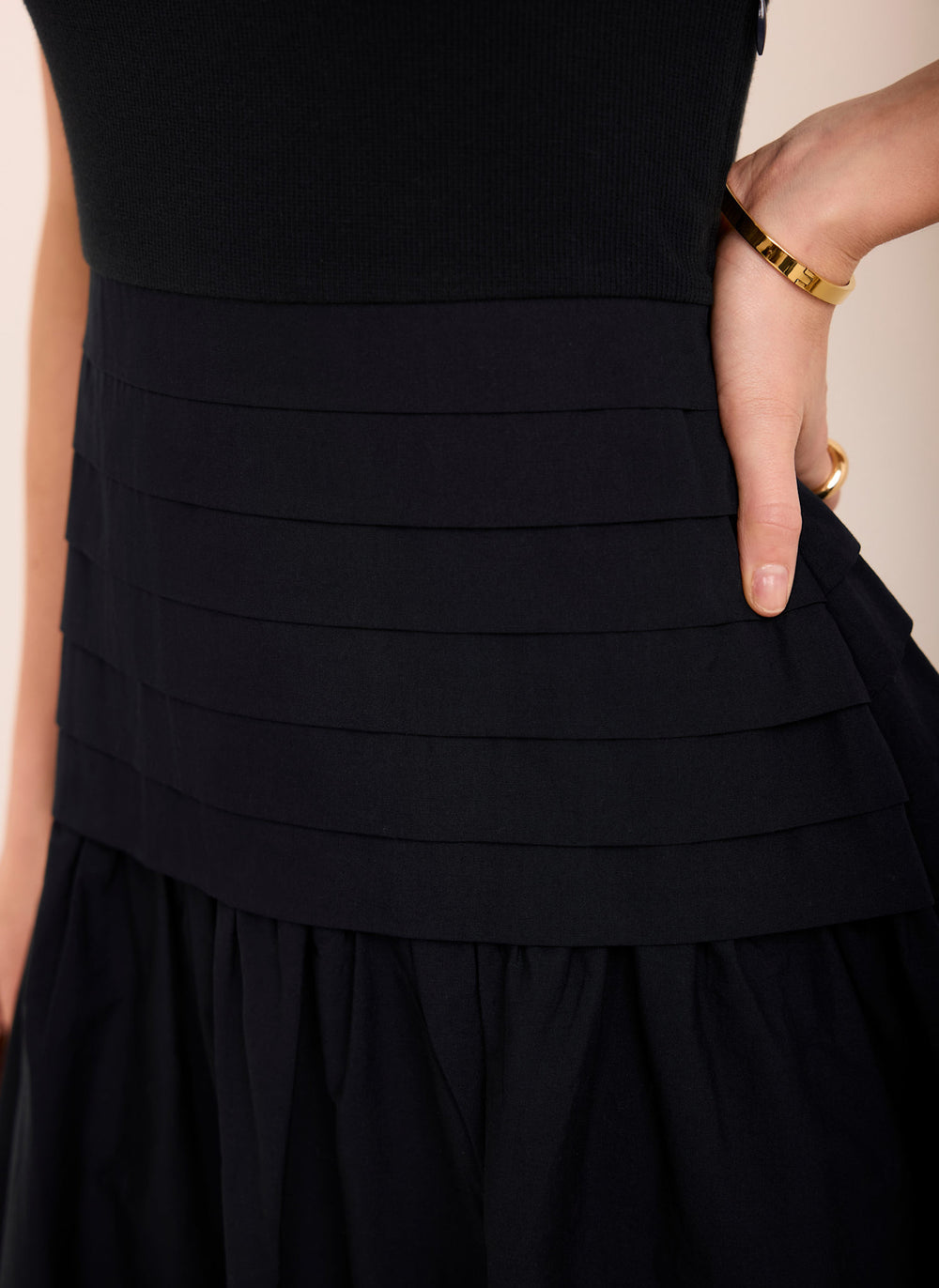 Navy Cotton Blend Maxi Dress