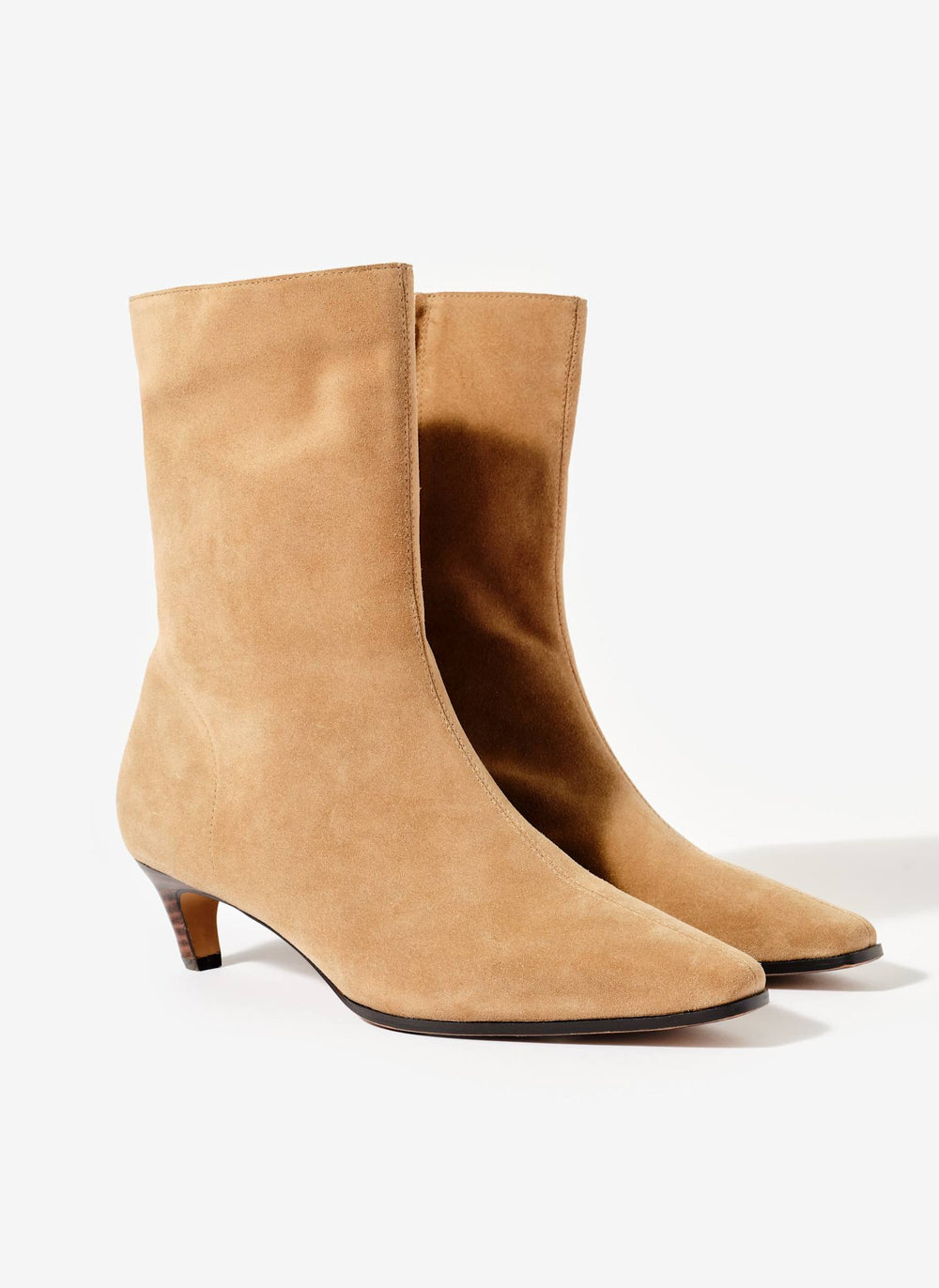 Issy Tan Suede Kitten Heel Ankle Boots
