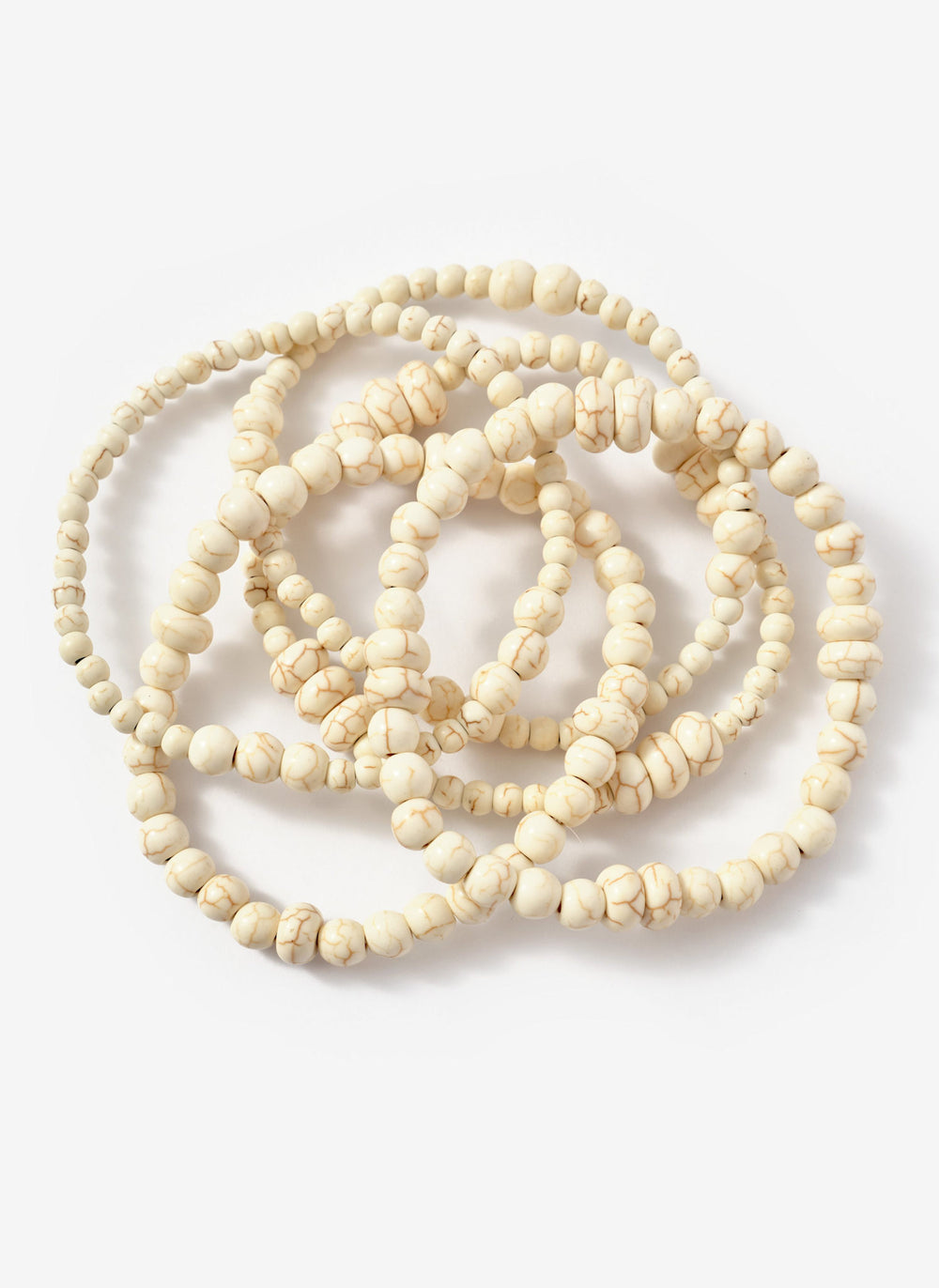 Cream Beaded Layered Bracelet