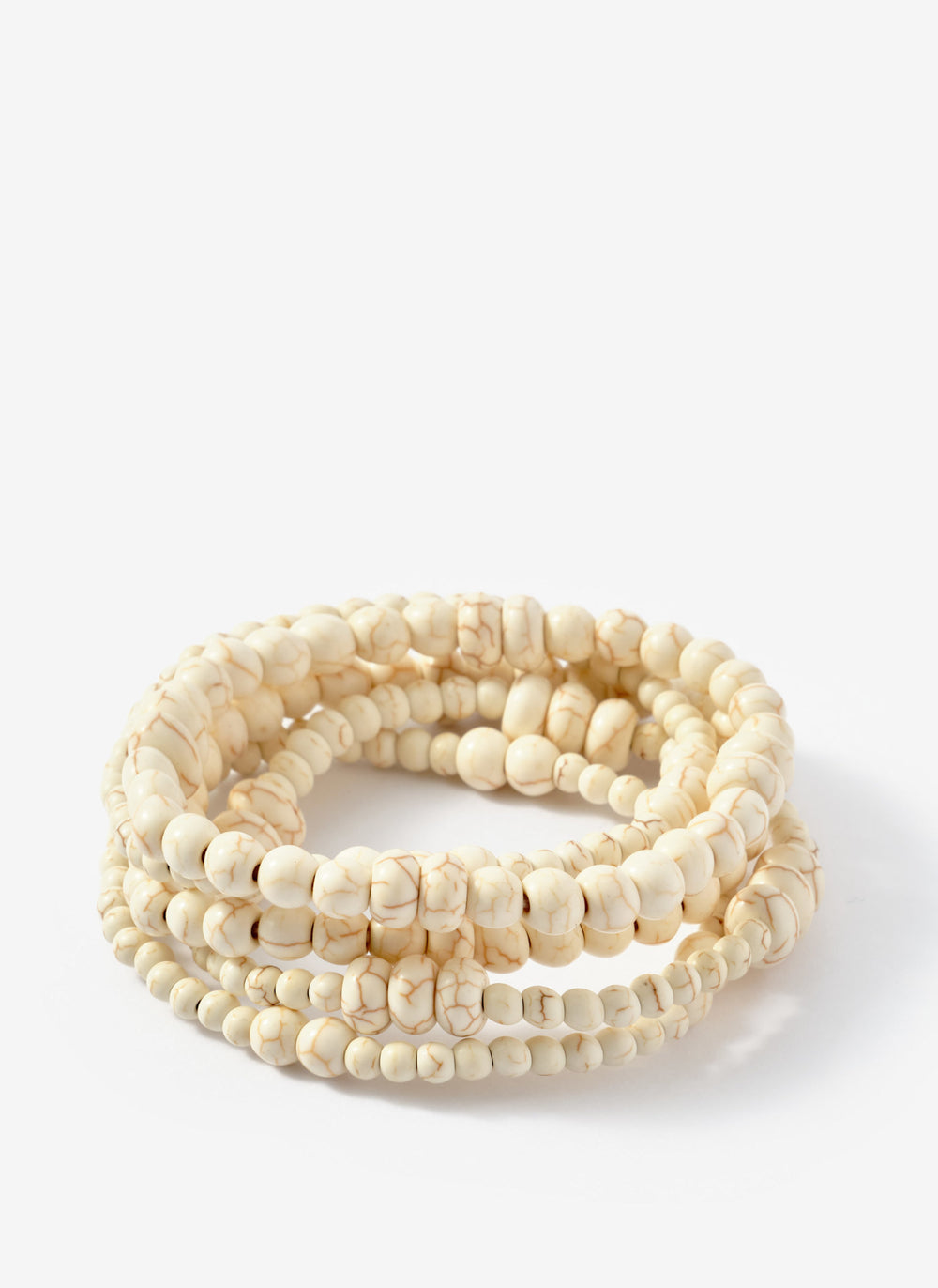 Cream Beaded Layered Bracelet