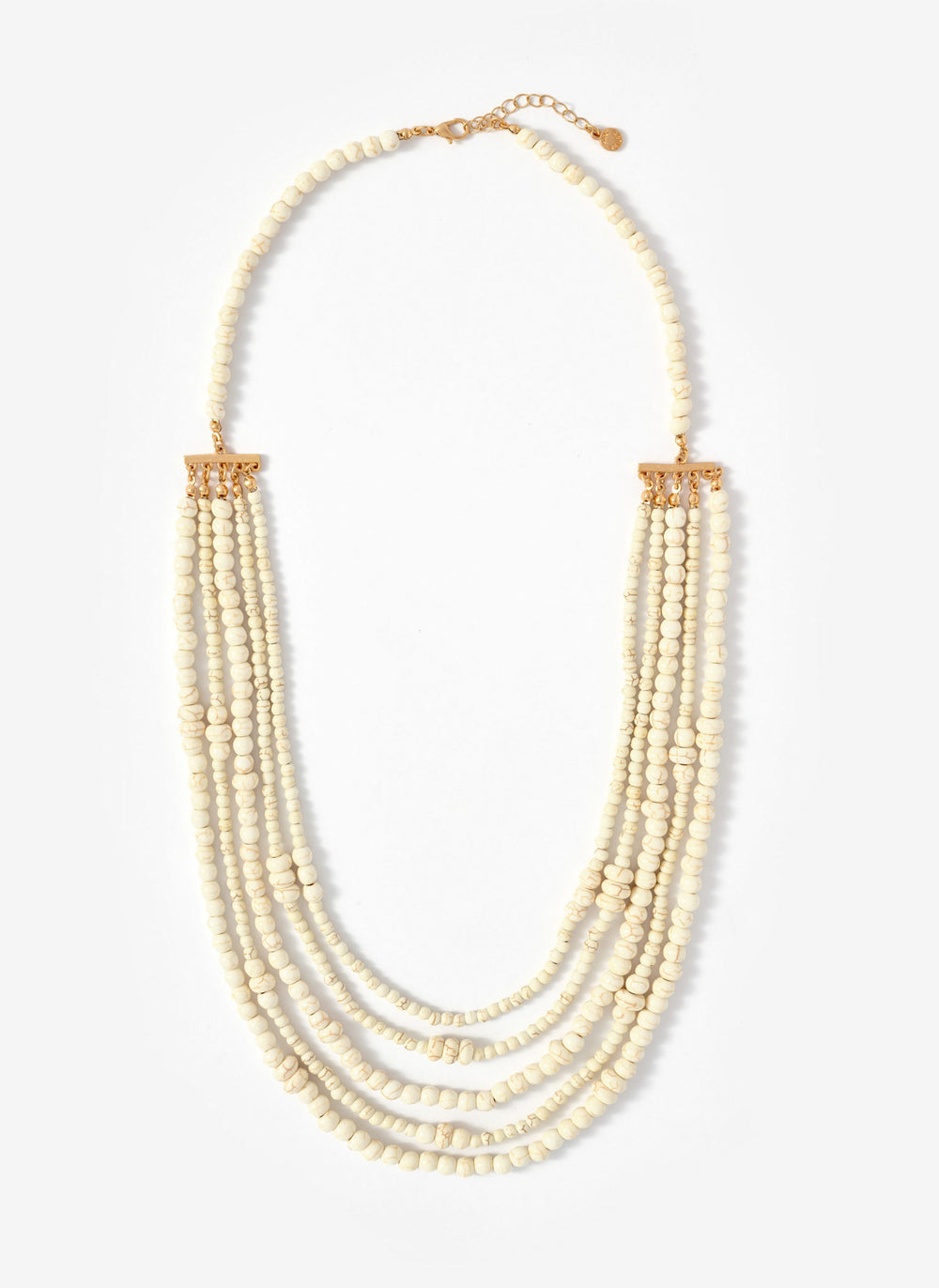 Cream Beaded Layered Necklace