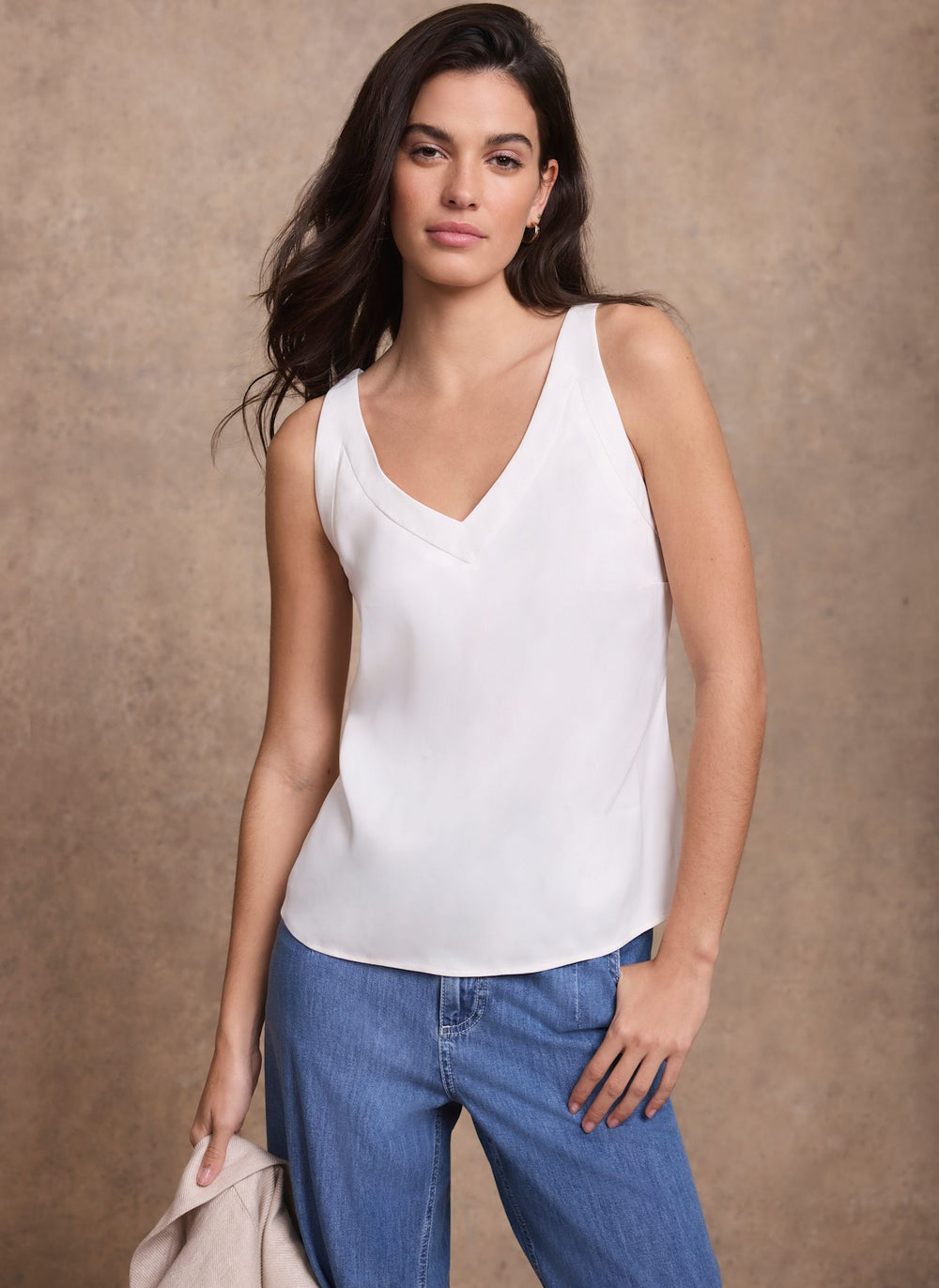 White Trim Detail Camisole Top