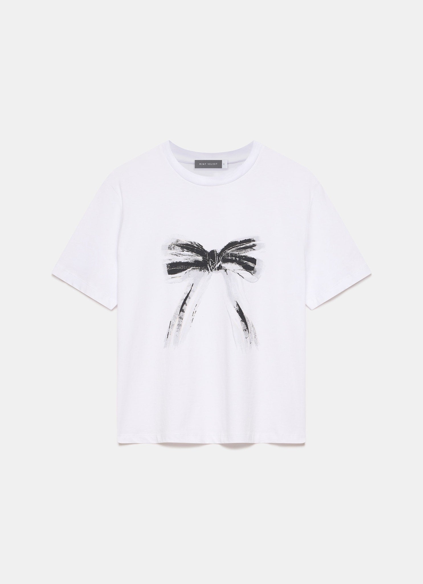 White Graphic Bow T-Shirt – Mint Velvet