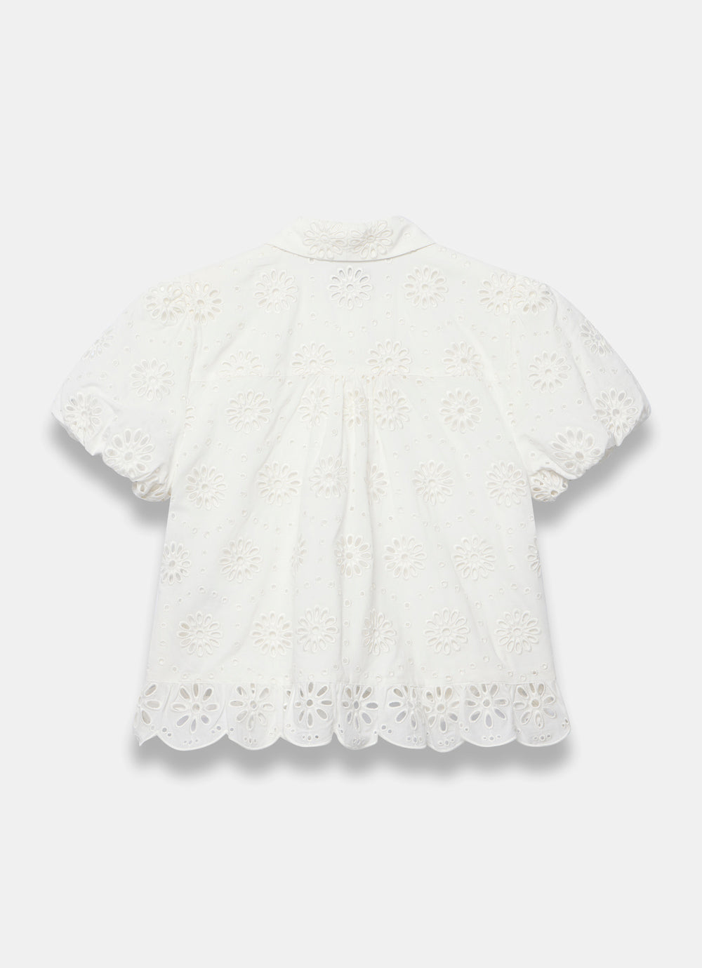 White Cotton Broderie Detail Shirt  Mint Velvet