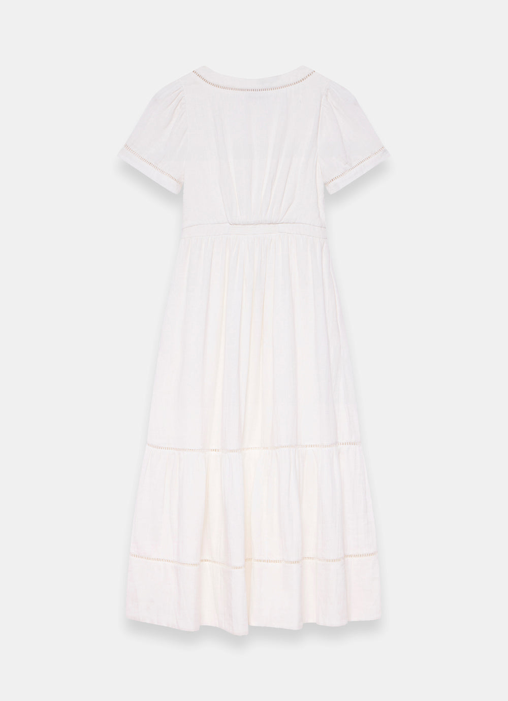 knee length dresses for ladies White Cotton Cheesecloth Midi Dress – Mint Velvet