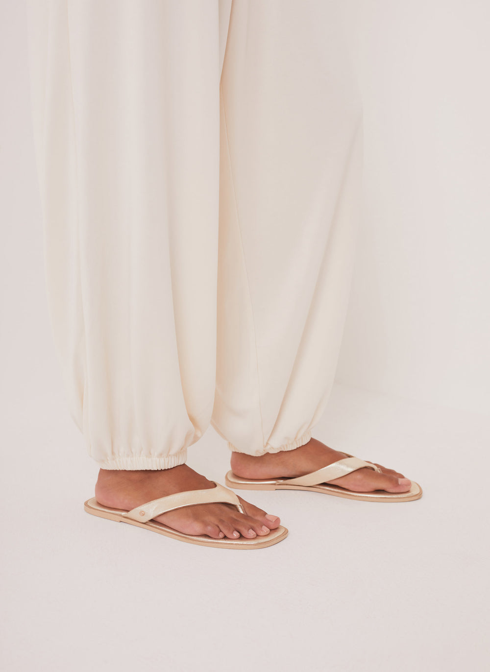Cream Jersey Balloon Trousers