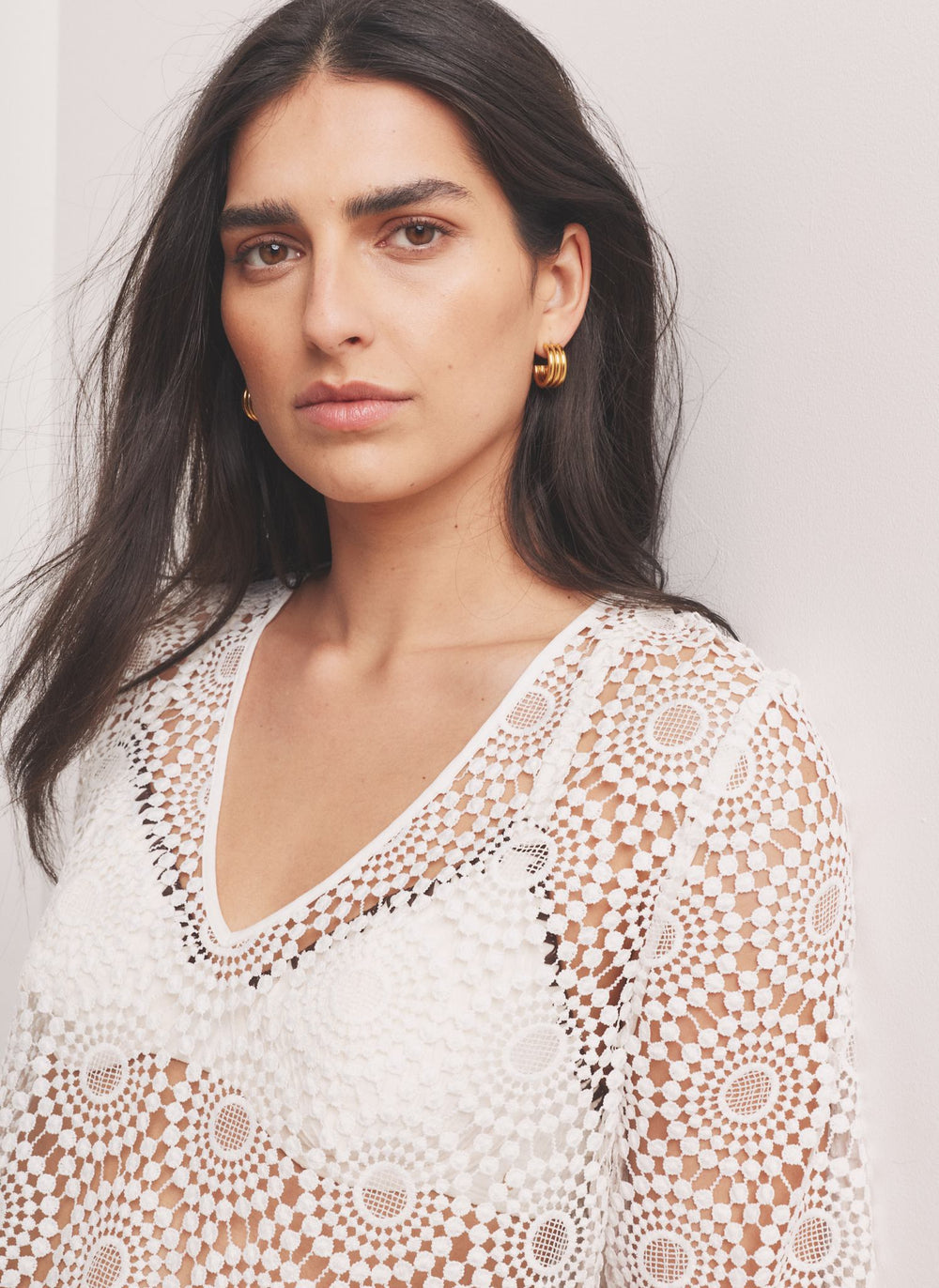 mint velvet crochet dress Mint Velvet Crochet Print Mini Dress - Natural