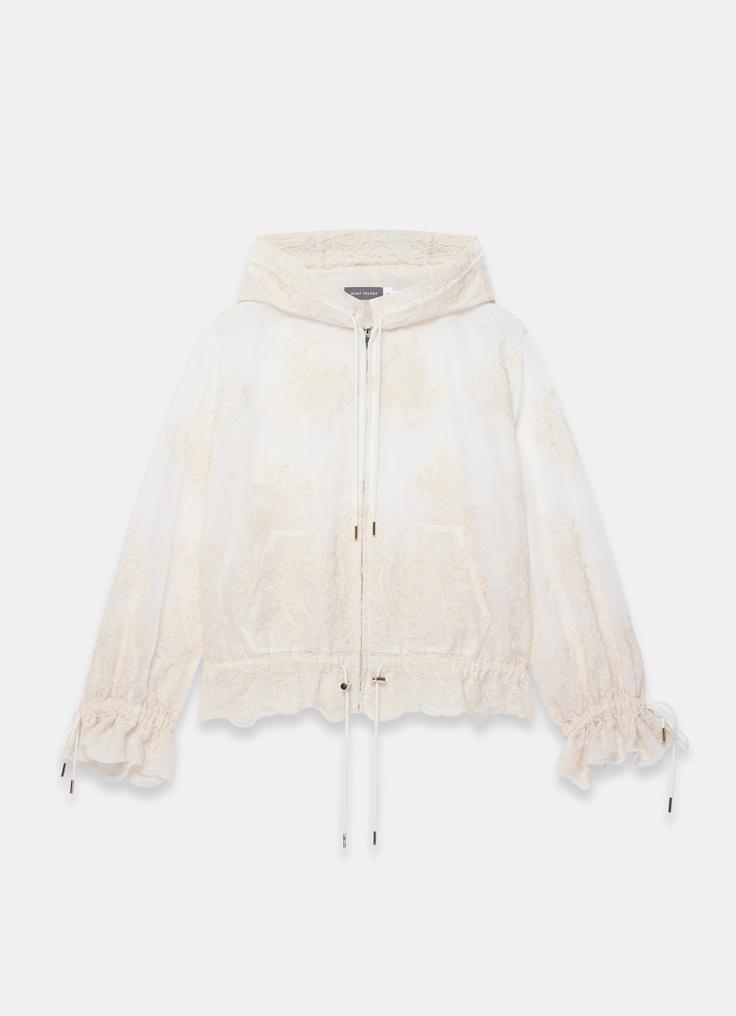 Cream Lace Hooded Jacket – Mint Velvet