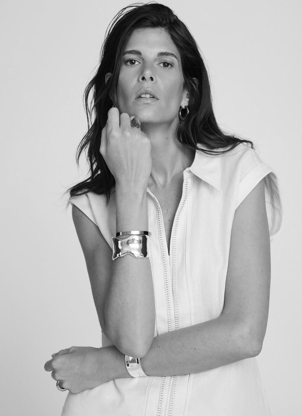 White Linen Sleeveless Shirt