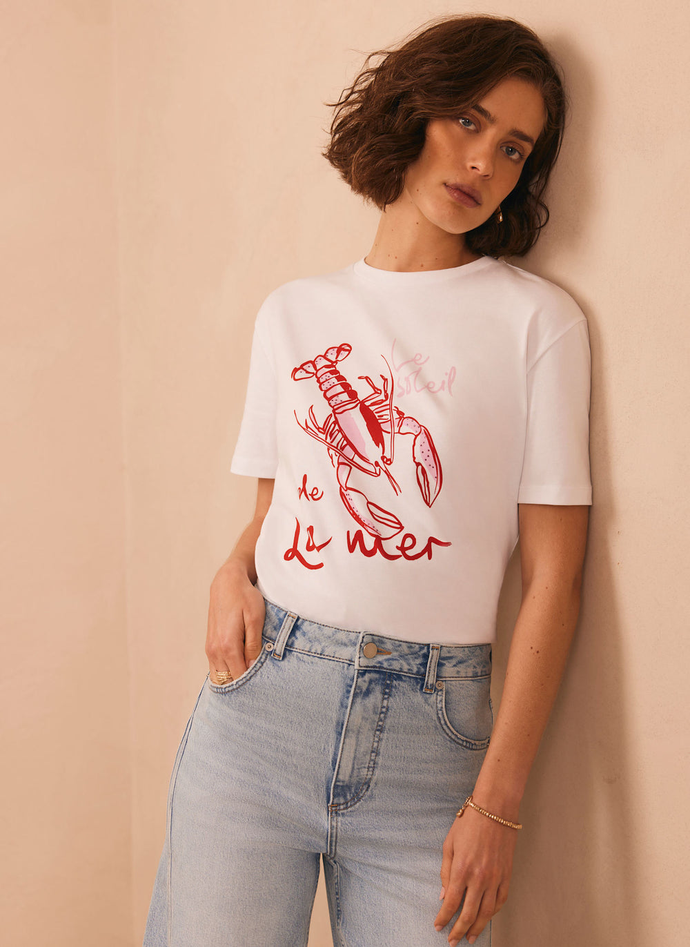 White Lobster Graphic T-Shirt