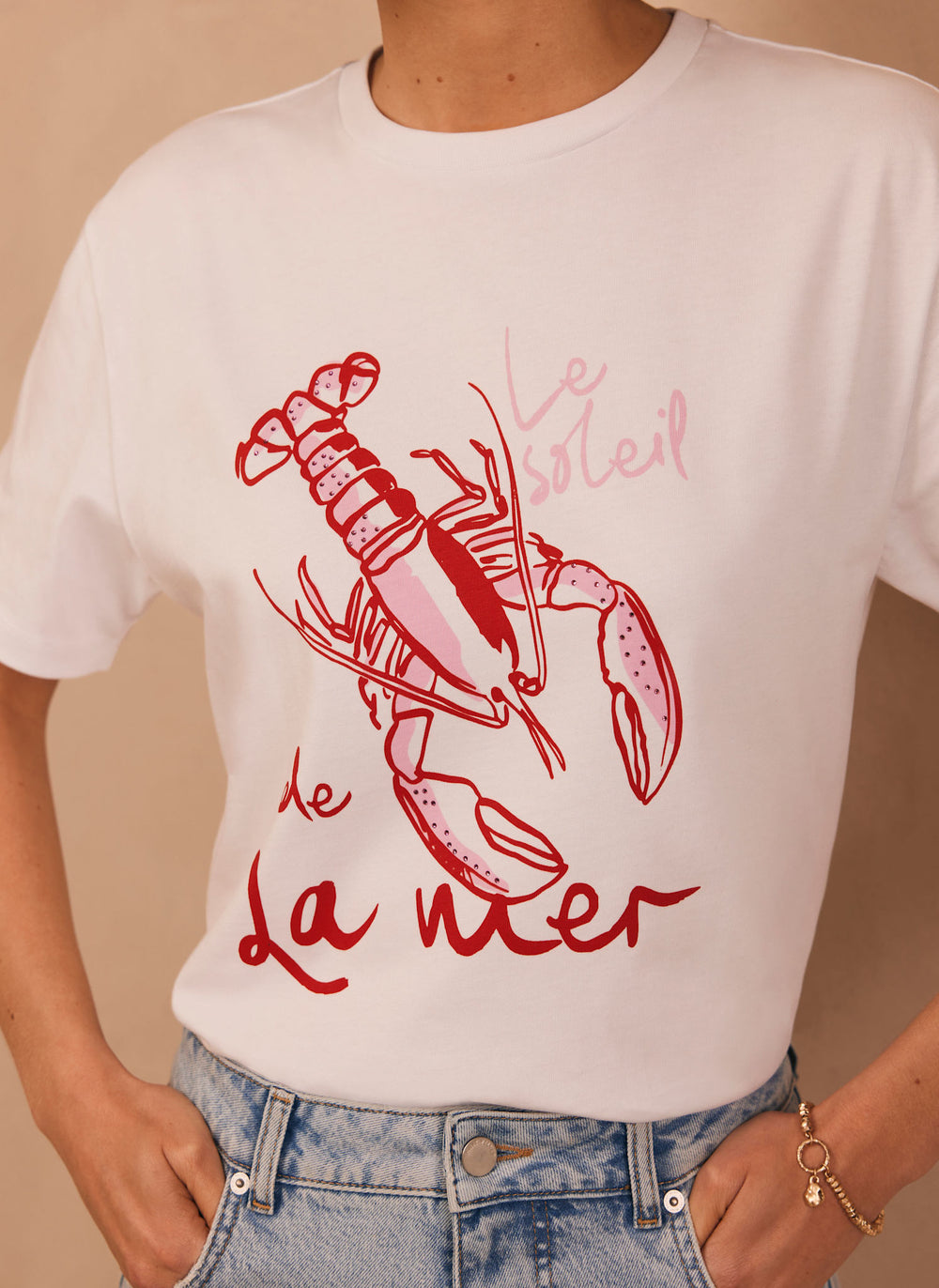 White Lobster Graphic T-Shirt