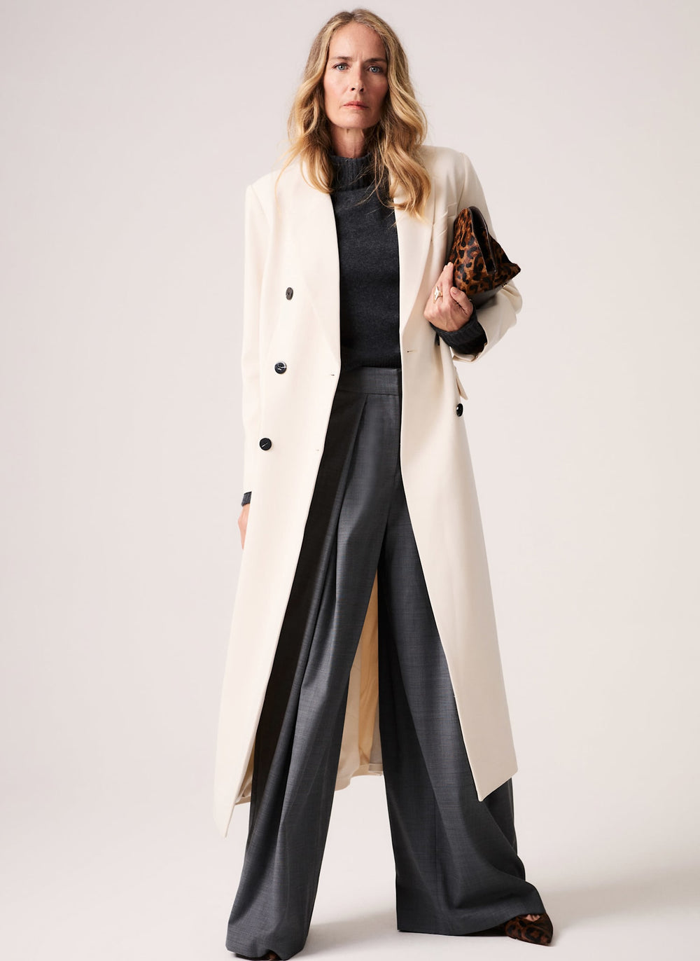 Cream Longline Tailored Coat