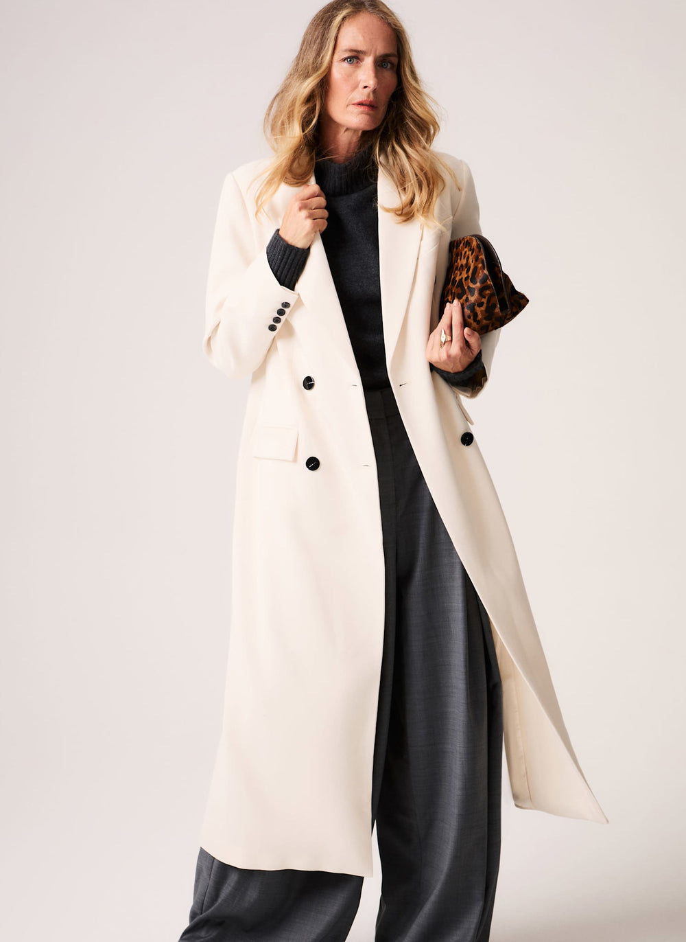 Cream Longline Tailored Coat