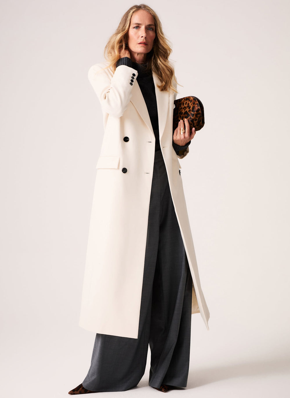 Cream Longline Tailored Coat