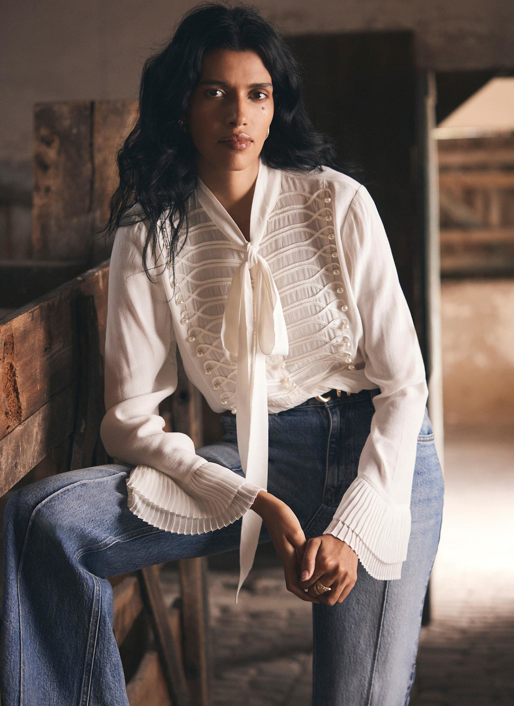 Cream Pearl Detail Blouse – Mint Velvet