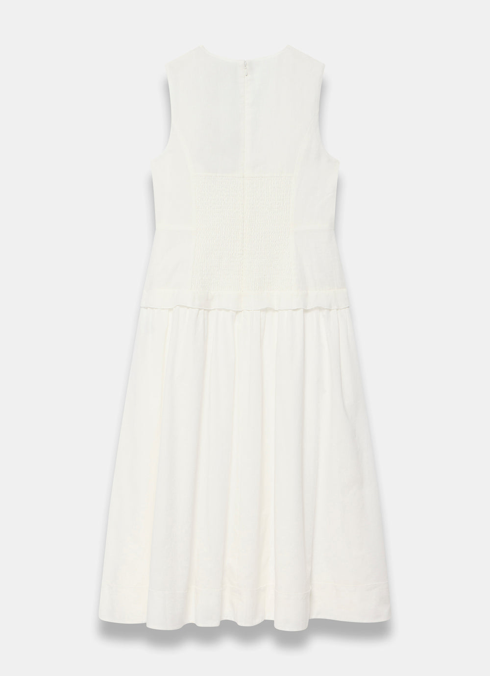 White Ramie Drop Waist Midi Dress – Mint Velvet