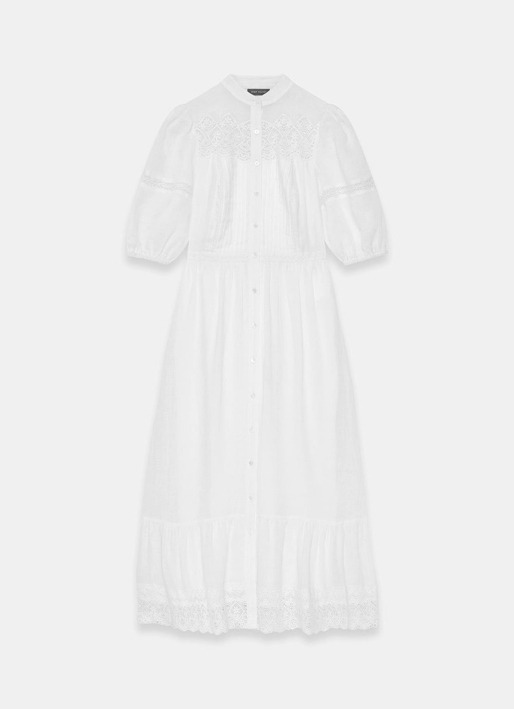 white velvet midi dress White Lace Detail Ramie Midi Dress – Mint Velvet