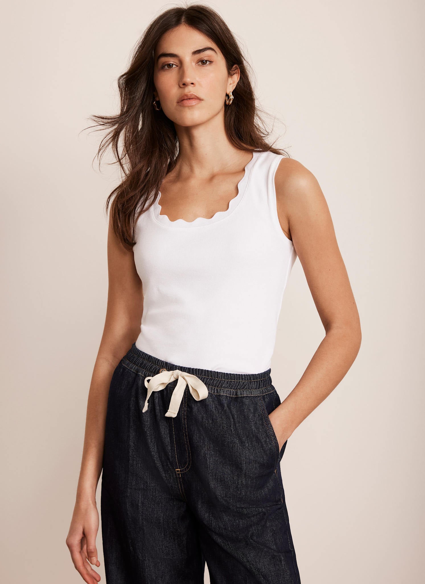 Gypsohila Scallop Vest スカラップベスト 白 Scallop Vest | gypsohila