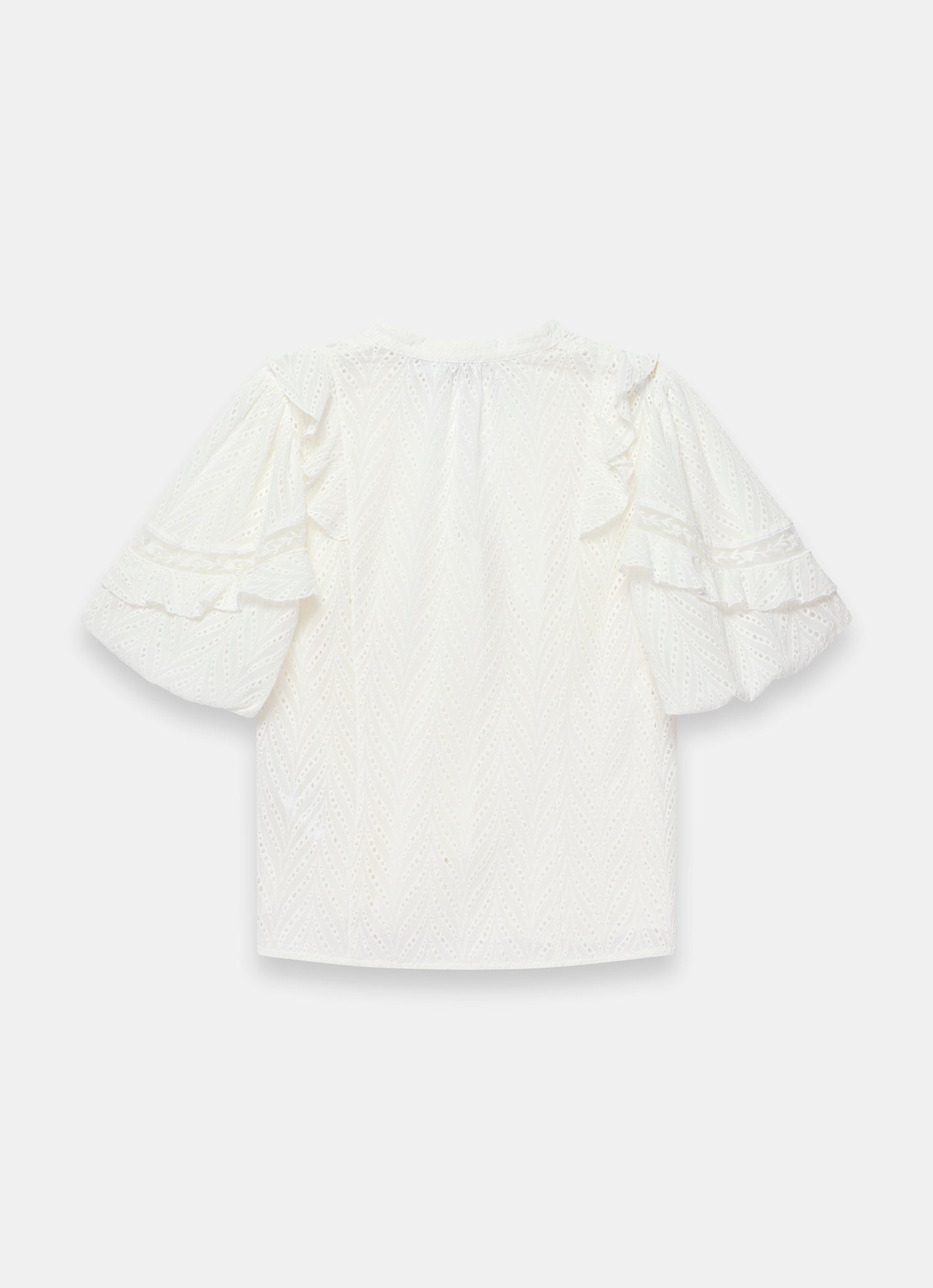 White Ruffle Puff Sleeve Blouse – Mint Velvet