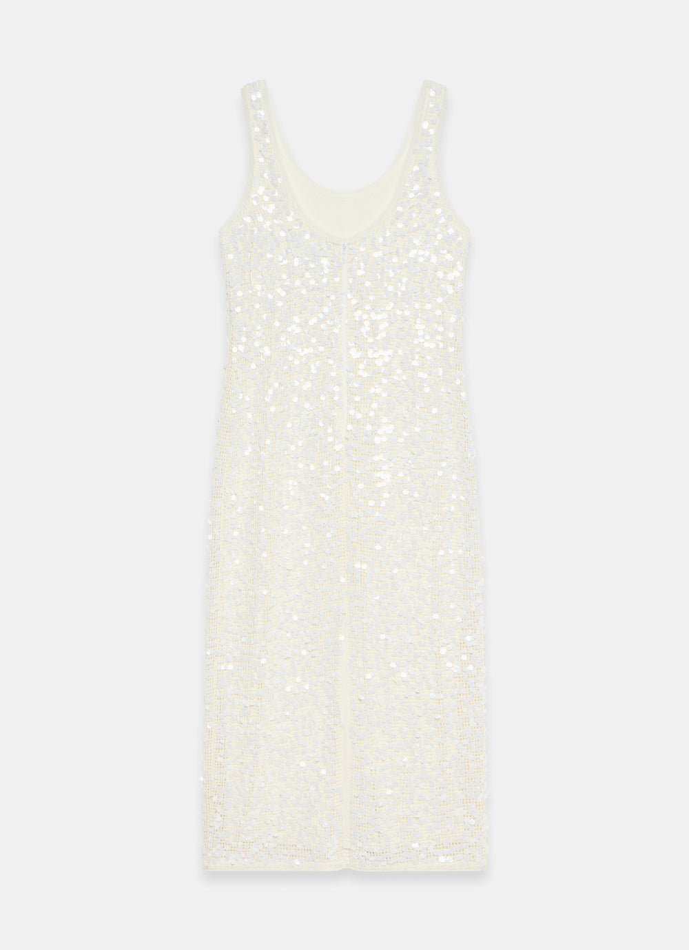 White Sequin Mesh Midi Dress – Mint Velvet