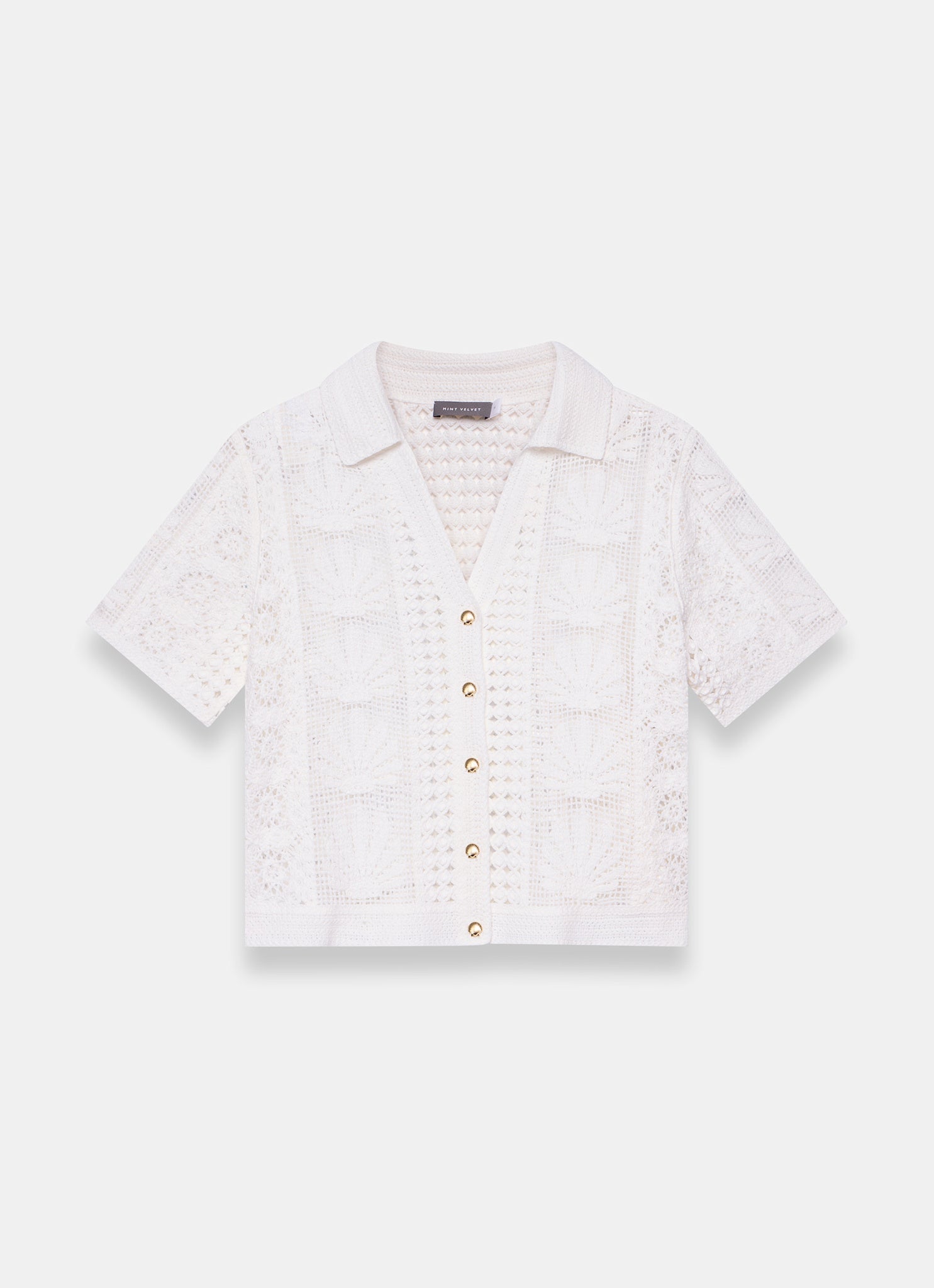 Cream Crochet Shell Shirt – Mint Velvet