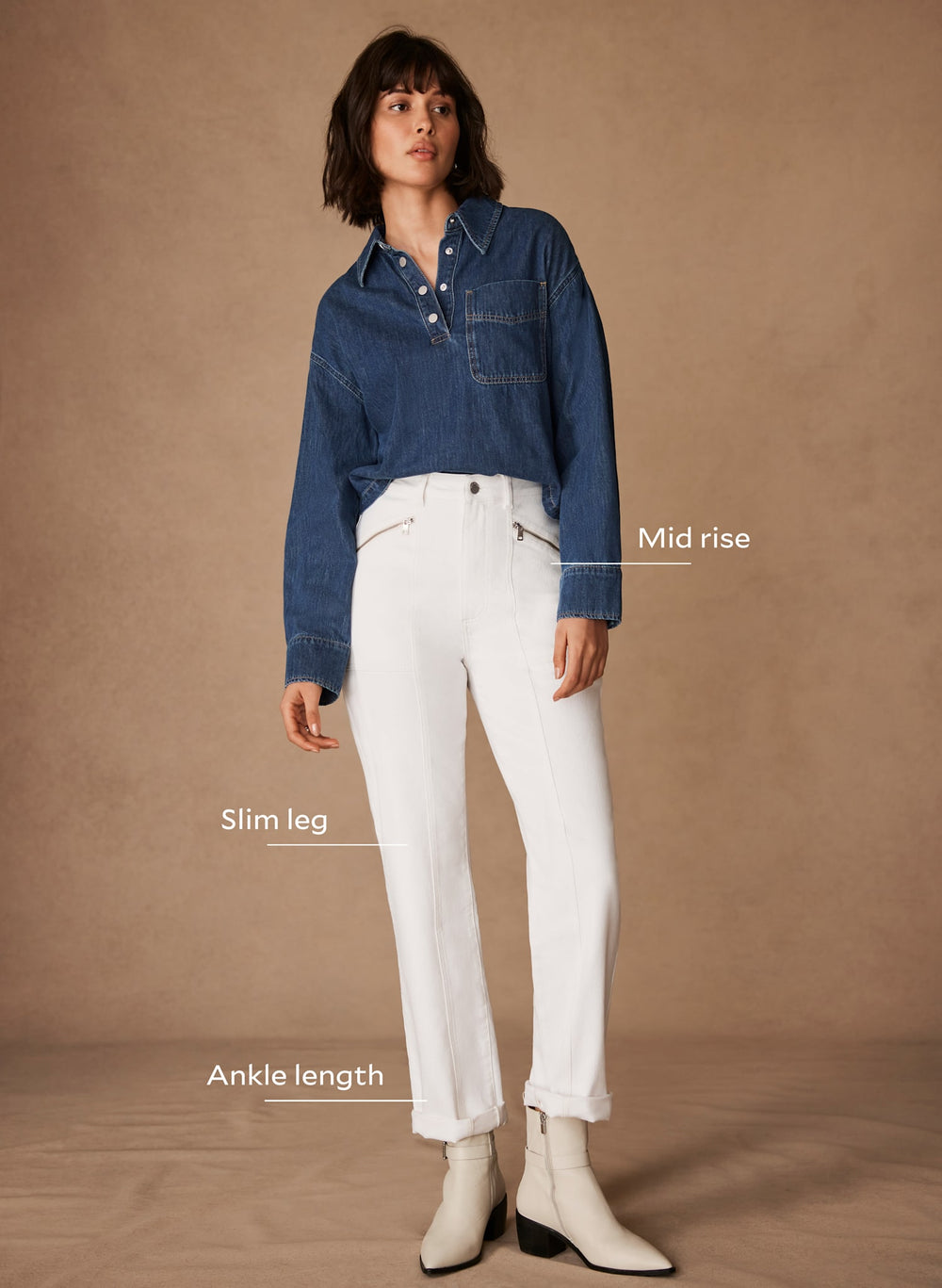 White Sculpting Slim Biker Detail Jeans