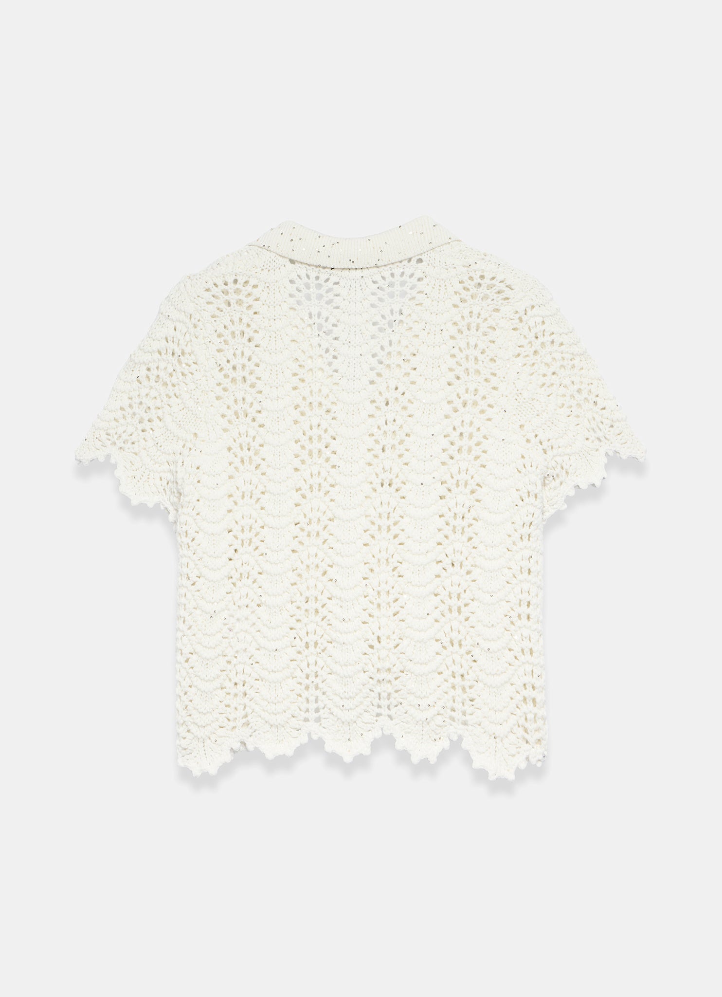 Cream Embellished Crochet Top – Mint Velvet