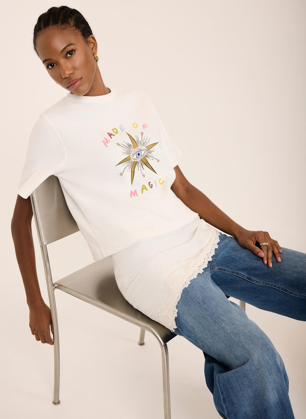 White Cotton Made of Magic Graphic T-Shirt