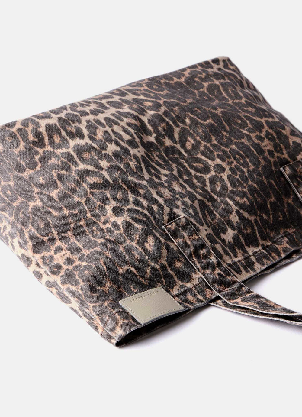Leopard Print Denim Tote Bag